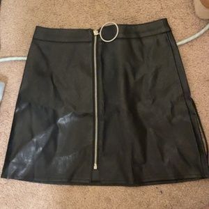 black leather skirt